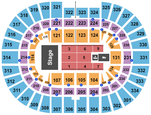 Value City Arena at The Schottenstein Center Endstage with B Stage Seating Chart