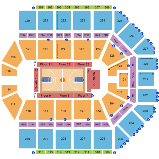 seating chart for Van Andel Arena - Basketball 2 - eventticketscenter.com