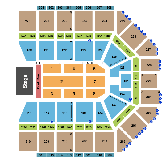 Van Andel Arena Continental Row Seating Chart