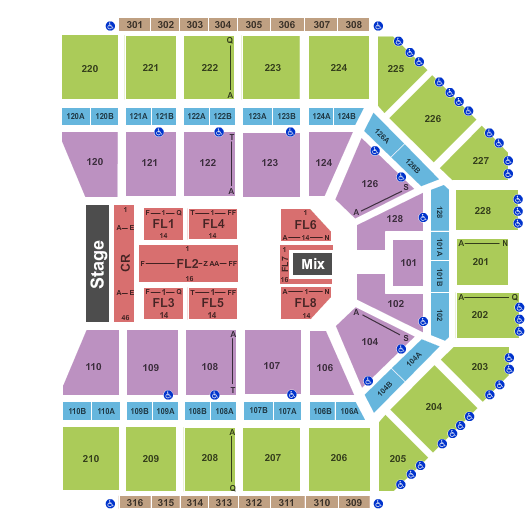 Van Andel Arena Endstage - Cont Row 2 Seating Chart