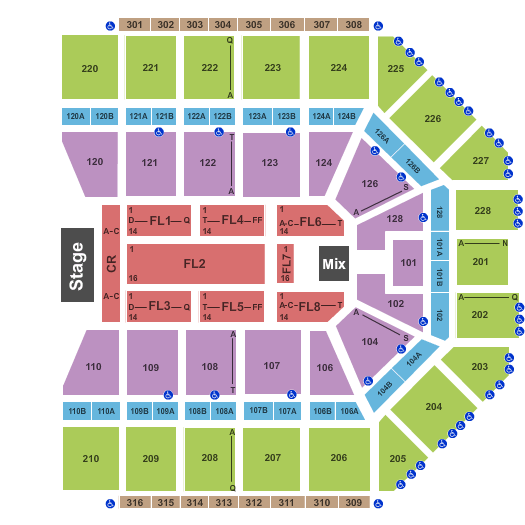 Van Andel Arena Endstage - Cont Row Seating Chart
