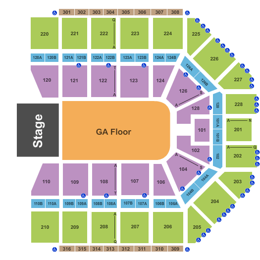 seating chart for Van Andel Arena - Endstage GA Floor - eventticketscenter.com