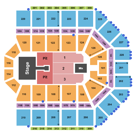 Van Andel Arena Endstage GA Pit w/ Catwalk Seating Chart