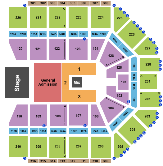 seating chart for Van Andel Arena - Five Finger Death Punch - eventticketscenter.com