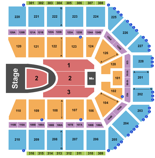For King and Country seating chart at Van Andel Arena