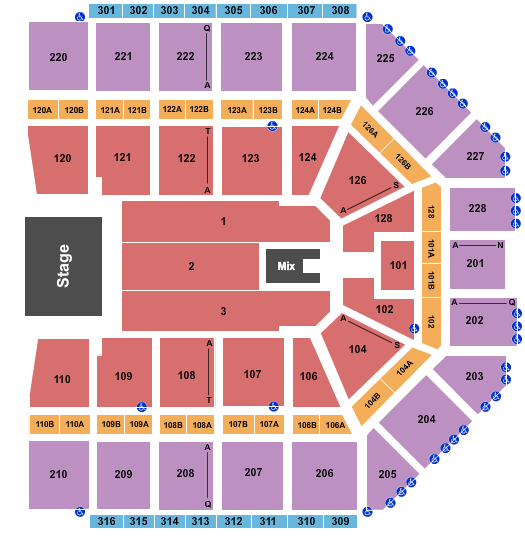 seating chart for Van Andel Arena - Journey - eventticketscenter.com