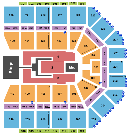 seating chart for Van Andel Arena - TobyMac - eventticketscenter.com