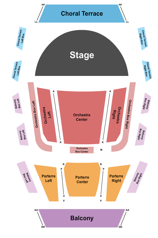 Van Cliburn Concert Hall at TCU Endstage Seating Chart