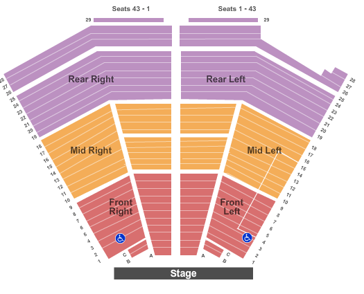 seating chart for Van Wezel Performing Arts Hall - Endstage2 - eventticketscenter.com