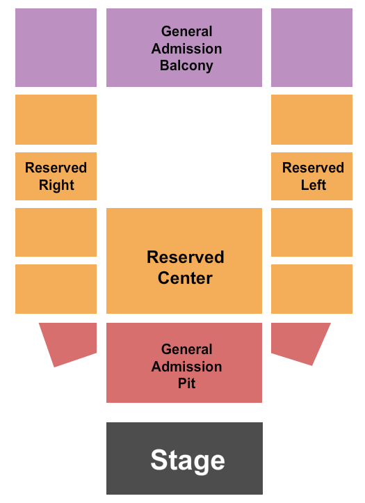 Variety Playhouse Endstage RSV GA Pit & GA Balcony Seating Chart