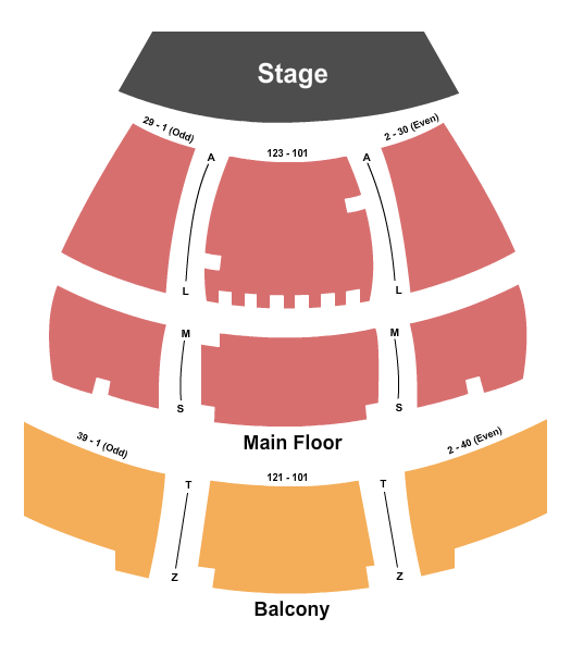 Venice Performing Arts Center Endstage Seating Chart