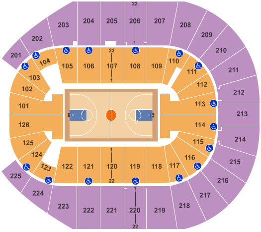 Simmons Bank Arena Basketball Seating Chart