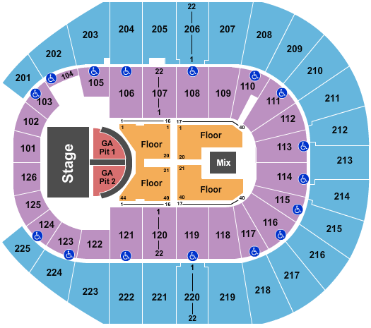 Simmons Bank Arena Brad Paisley Seating Chart
