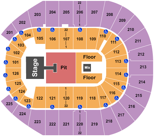 Simmons Bank Arena Brantly Gilbert Seating Chart