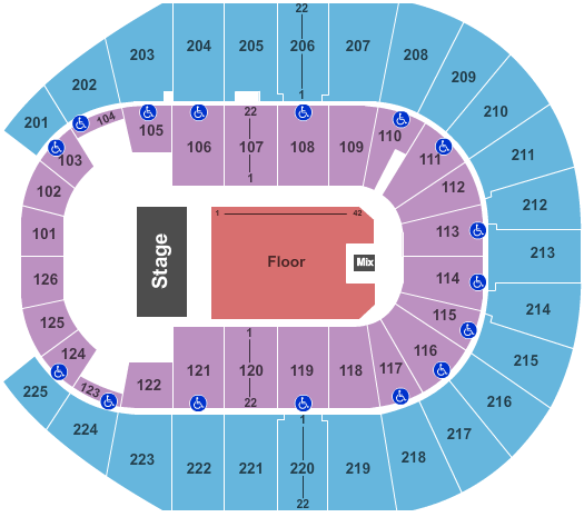 Simmons Bank Arena Bruno Mars Seating Chart