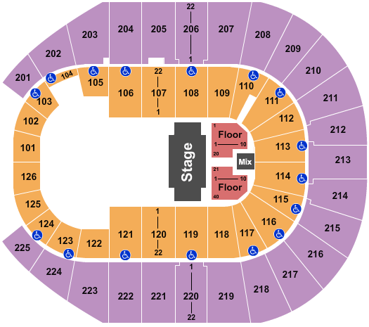 Simmons Bank Arena Chicago - The Band Seating Chart