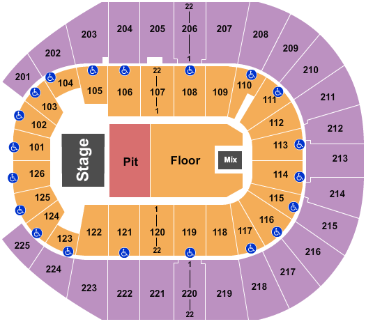 Simmons Bank Arena Dan and Shay Seating Chart