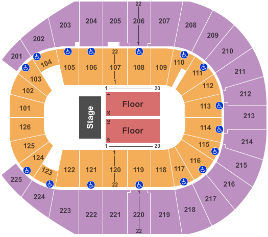 Simmons Bank Arena Theatre Setup 3 Seating Chart