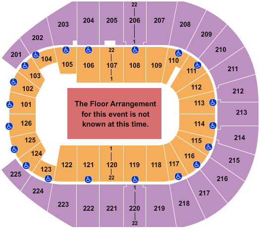 Simmons Bank Arena Generic Floor Seating Chart
