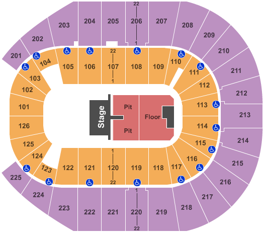Simmons Bank Arena Green Day Seating Chart