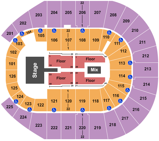 Simmons Bank Arena Journey & Def Leppard Seating Chart