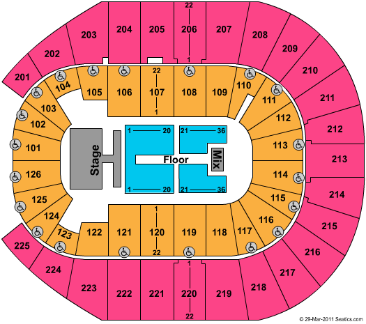 Simmons Bank Arena Kenny Chesney Seating Chart