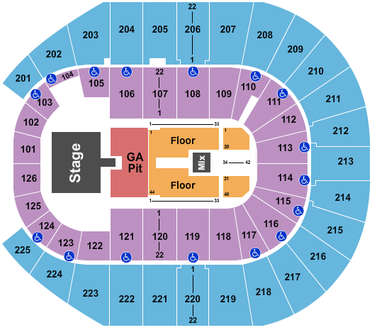 Simmons Bank Arena Luke Combs Seating Chart