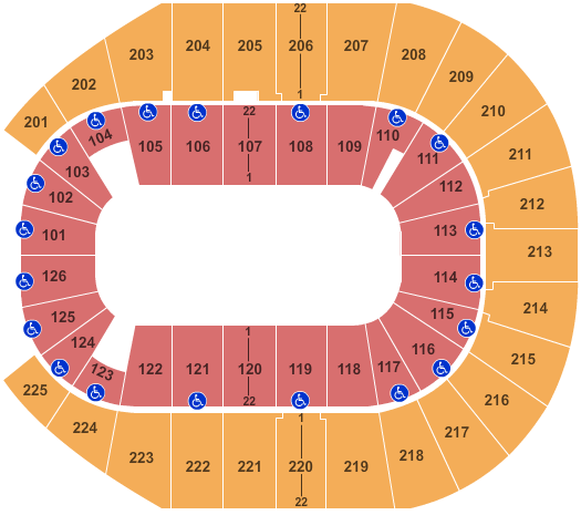 Simmons Bank Arena Open Floor Seating Chart