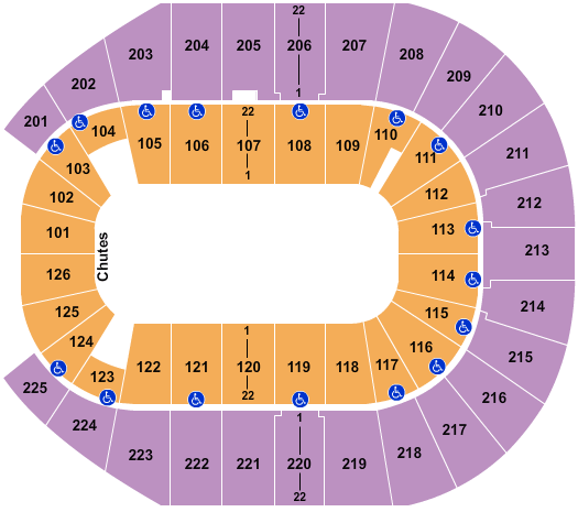 Simmons Bank Arena PBR Seating Chart