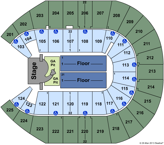 Simmons Bank Arena Pink Seating Chart