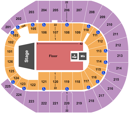 Simmons Bank Arena Shania Twain Seating Chart