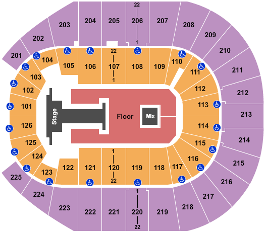 Simmons Bank Arena Shinedown Seating Chart