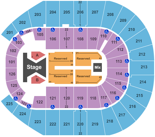 Simmons Bank Arena Soul2Soul Seating Chart
