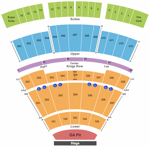 Texas Trust CU Theatre at Grand Prairie Endstage GA Pit 2 Seating Chart