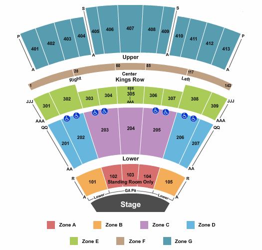 Texas Trust CU Theatre at Grand Prairie End Stage - IntZone Seating Chart