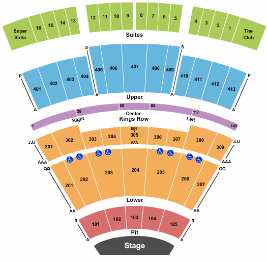 Texas Trust CU Theatre at Grand Prairie End Stage Seating Chart