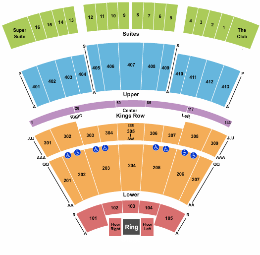 Texas Trust CU Theatre at Grand Prairie Boxing Seating Chart