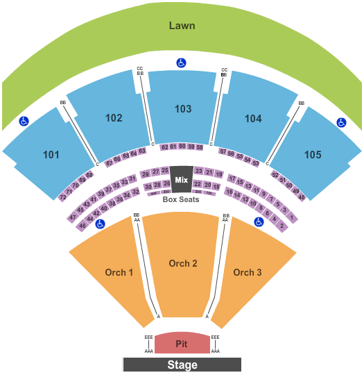 3d Seating Chart Verizon Wireless Amphitheater