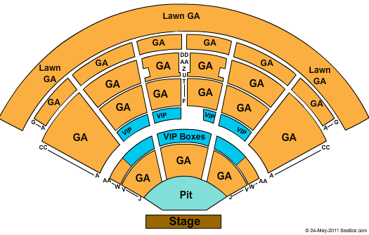 PNC Music Pavilion - Charlotte End Stage GA Seating Chart