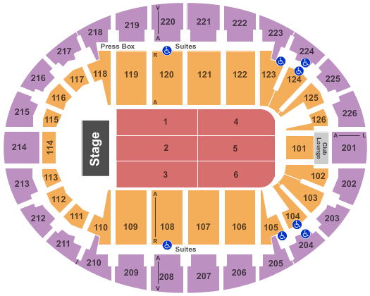 SNHU Arena End Stage Seating Chart