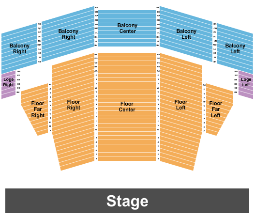Crouse Performance Hall At Veterans Memorial Civic & Convention Center Endstage Seating Chart