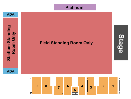 Veterans Memorial Stadium - Quincy Endstage Concert Seating Chart