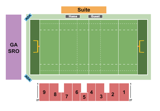 Veterans Memorial Stadium - Quincy Rugby Seating Chart