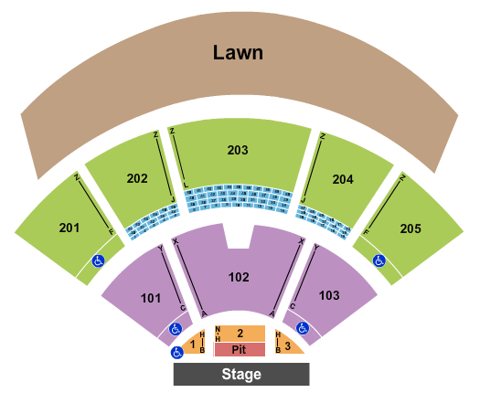 Veterans United Home Loans Amphitheater Endstage - Partial Pit Seating Chart