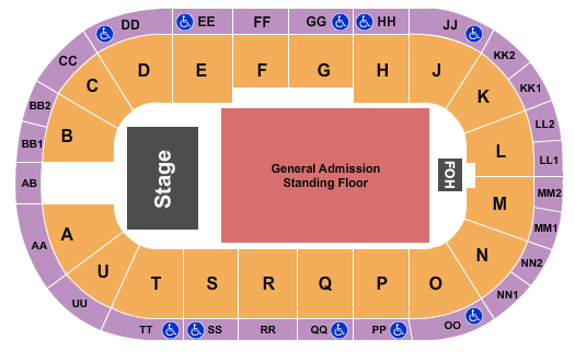 Viaero Event Center Endstage GA Floor Seating Chart
