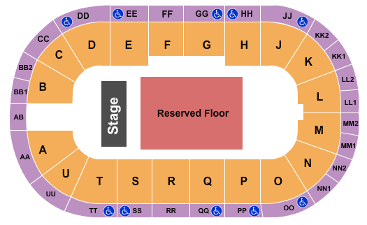 Viaero Event Center Endstage Reserved Seating Chart