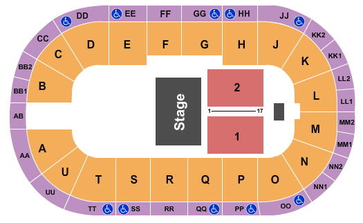 Viaero Event Center (formerly Kearney Event Center) Seating Chart