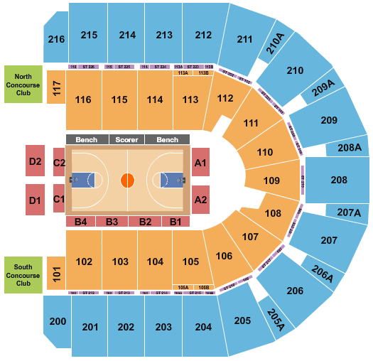 Vibrant Arena at The MARK Basketball - Hoops Showdown Seating Chart