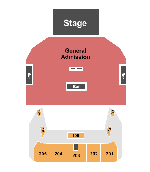 Vibrant Music Hall Endstage GA Floor Seating Chart