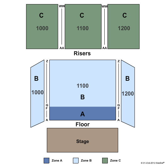 Vicksburg Convention Center End Stage Zone Seating Chart